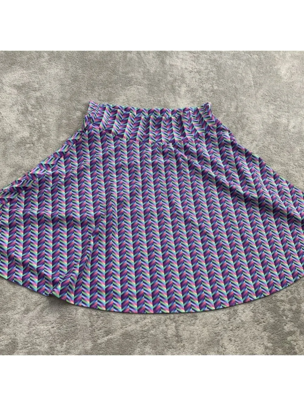 Super Rad Cape Co Twirly Skirt Womens Medium Zig Zag Chevron Pockets Groovy